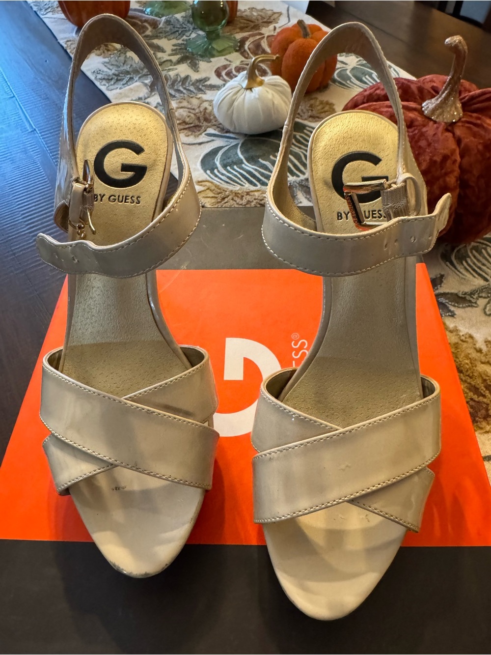 GUESS Women’s Nude Patent Heels